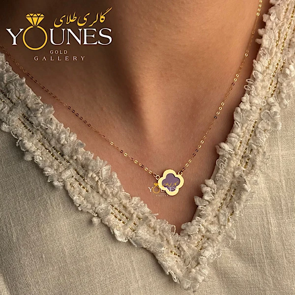 گردنبند میناکاری ونکلیف یاسی طلا